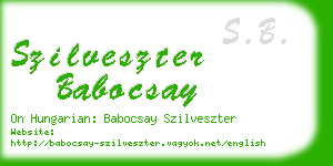 szilveszter babocsay business card